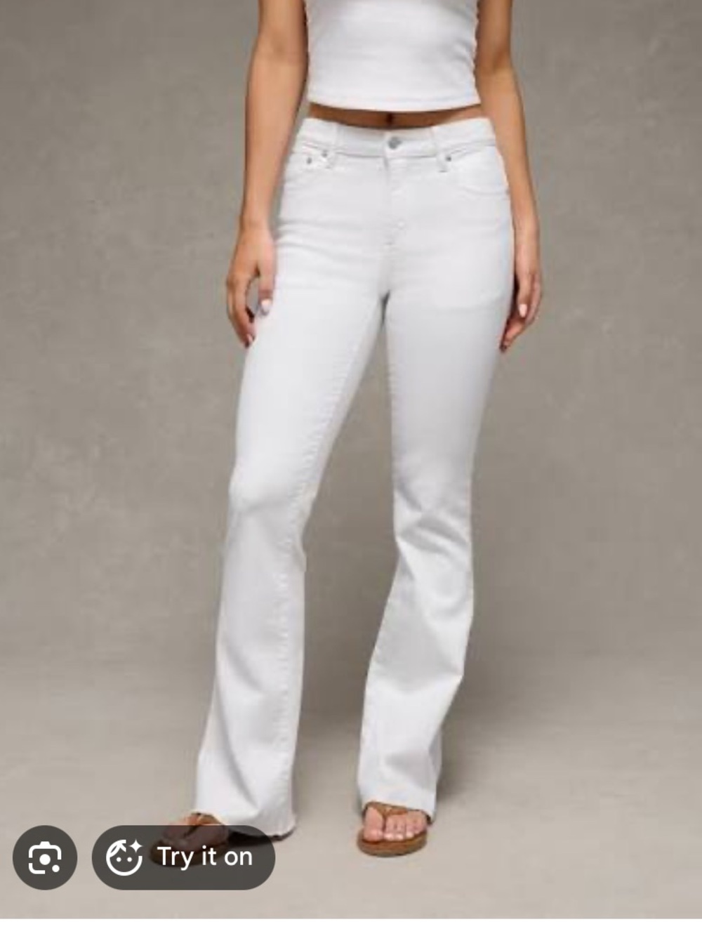 American Eagle AE highest rise flare white regular 000